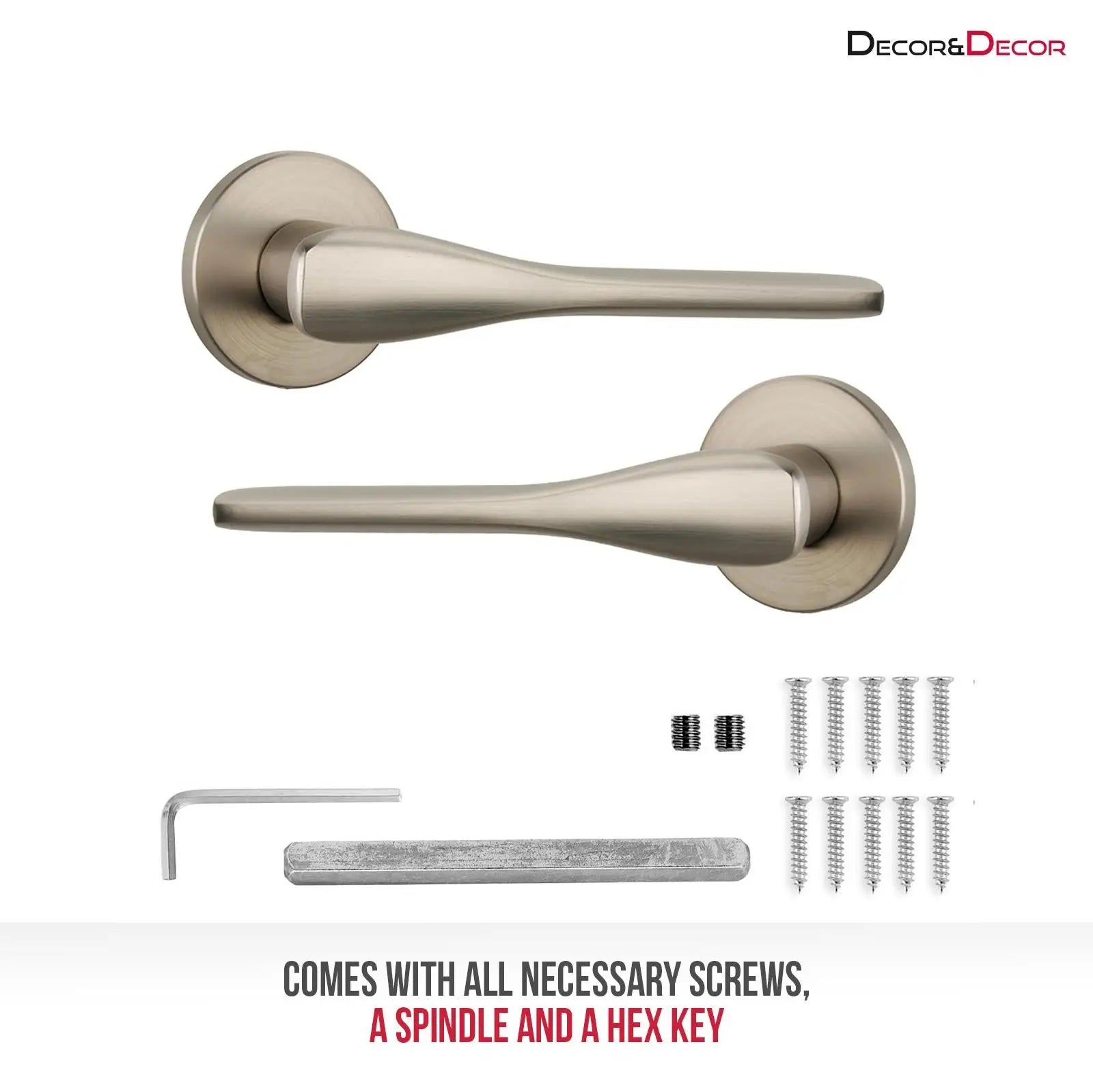 Verita Internal Door Handles - Brushed Satin Nickel