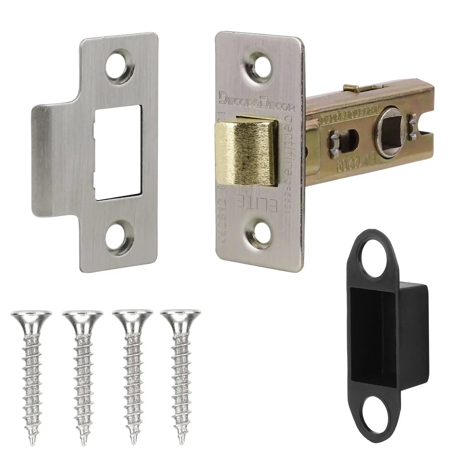 Verita Satin Nickel Passage Door Handles - Latch and Hinge Set