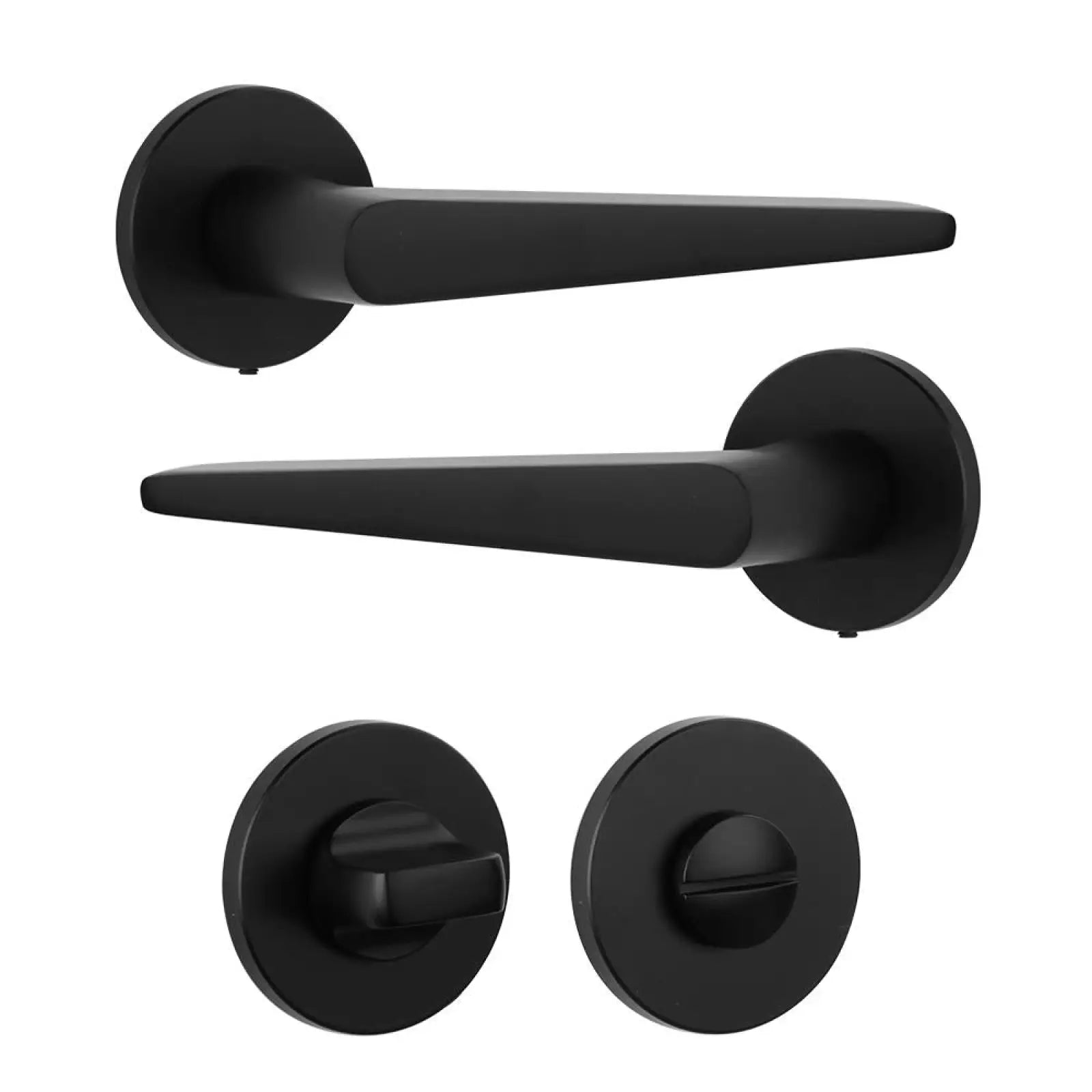 Terra Matt Black Bathroom Door Handles - Bathroom Kit