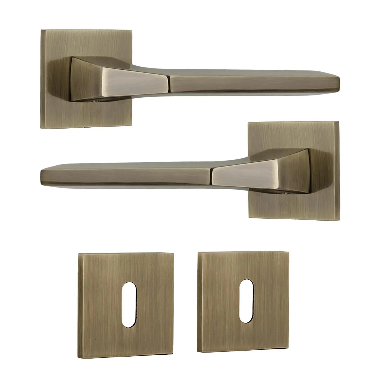 Penta Antique Brass Privacy Door Handles - Sash Lock Kit Set