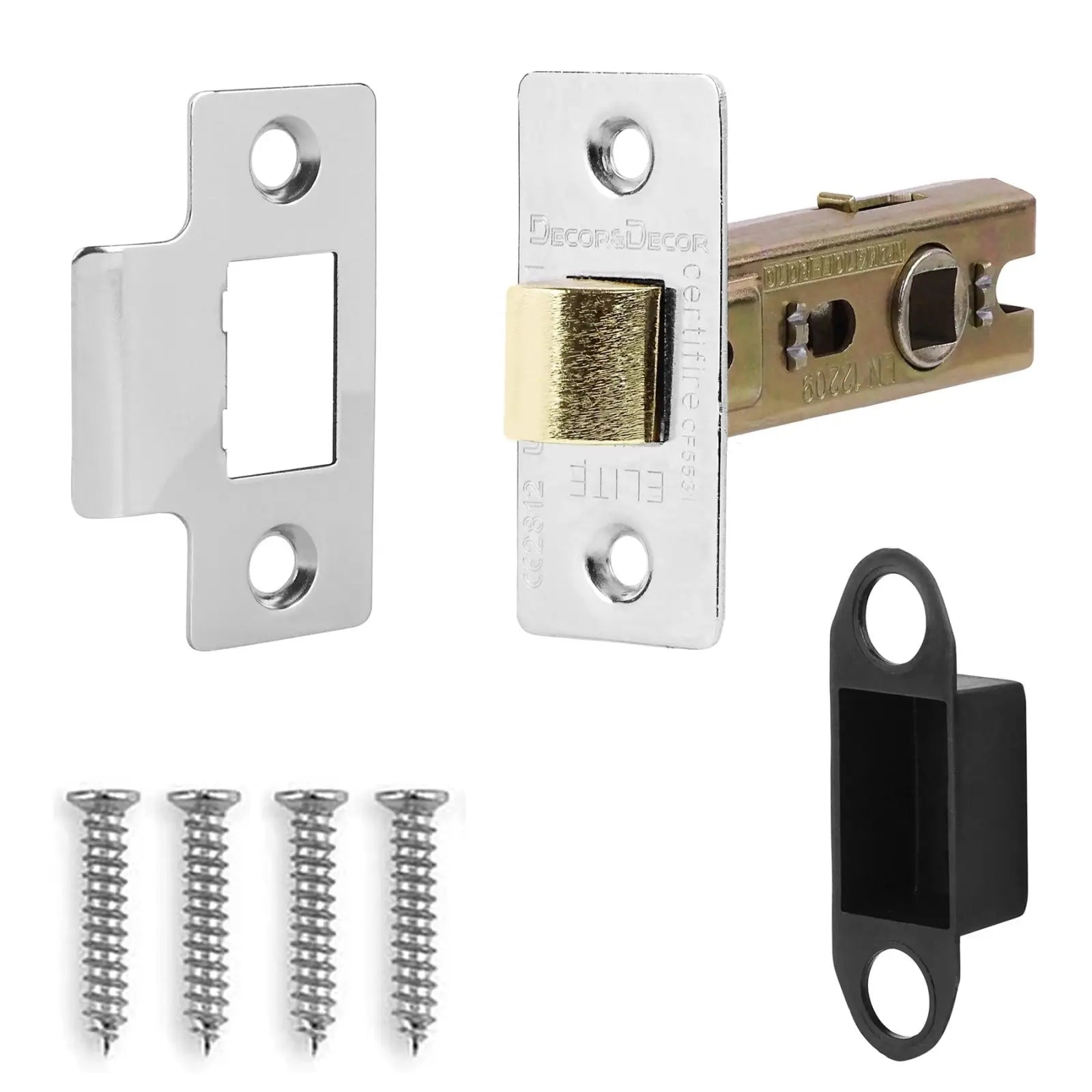 Fire Rated Tubular Mortice Latch - 64mm - Polished Chrome - 2 Pack