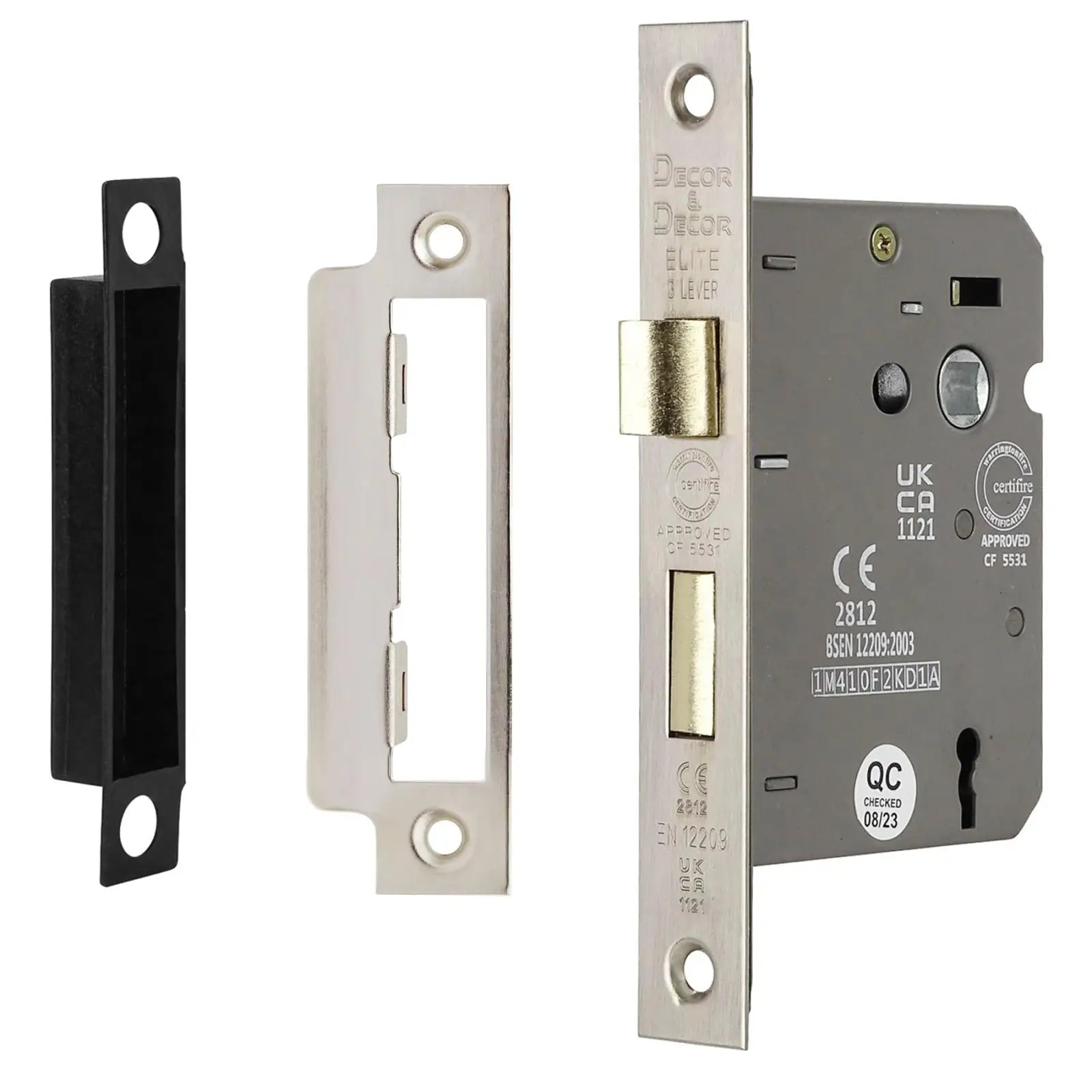 Nanda Satin Nickel Privacy Door Handles - Sash Lock Kit Set