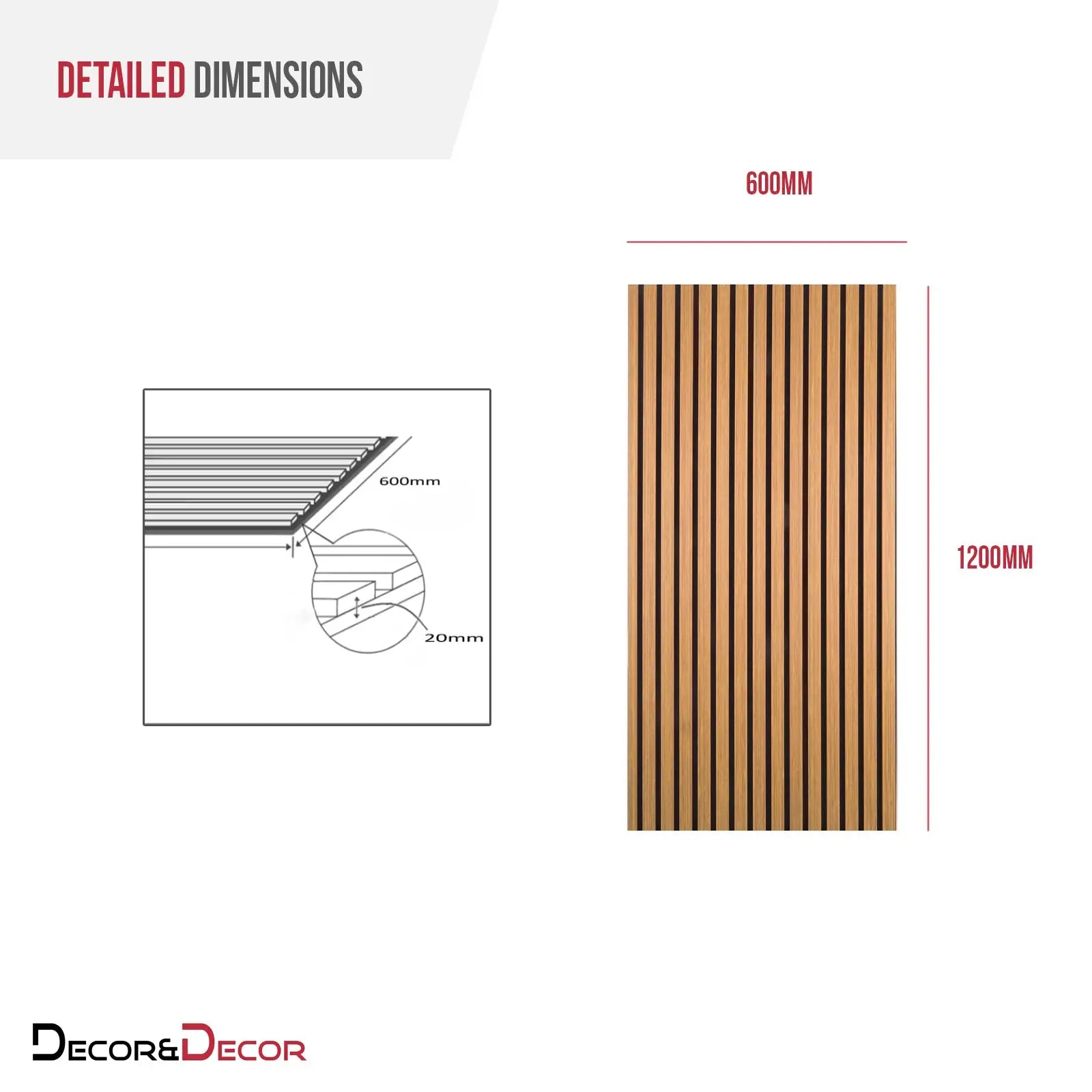 Wood slat wall panel dimensions for Acoustic Slat Wood Wall Panel Oak 1200 2 Pack