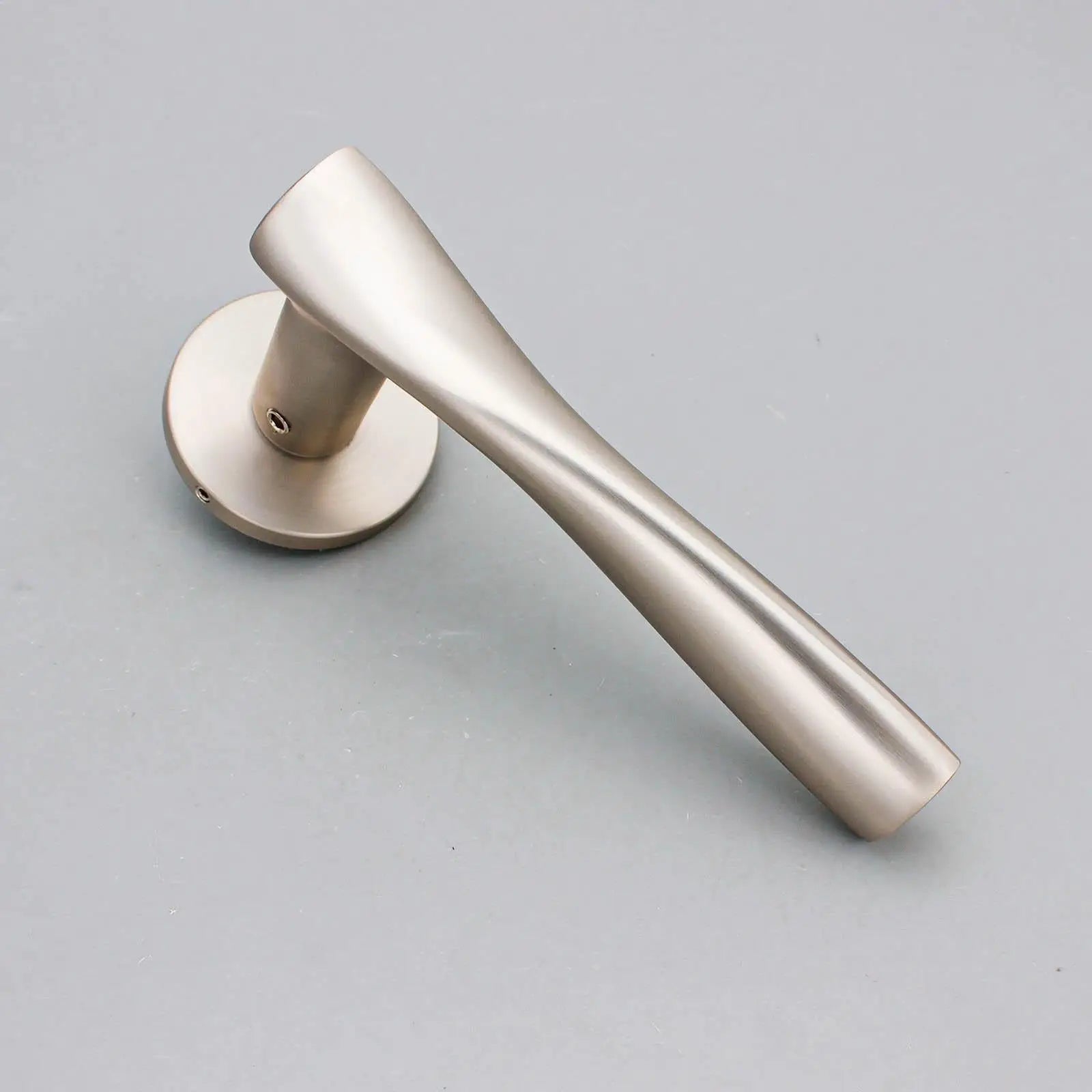 Nanda Satin Nickel Passage Door Handles - Latch and Hinge Set