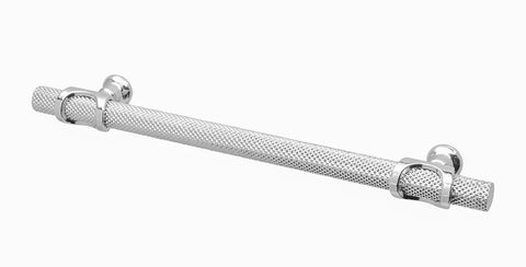 Amelia - Knurled T-Bar Kitchen Cupboard Handle -  Polished Chrome - Decor And Decor