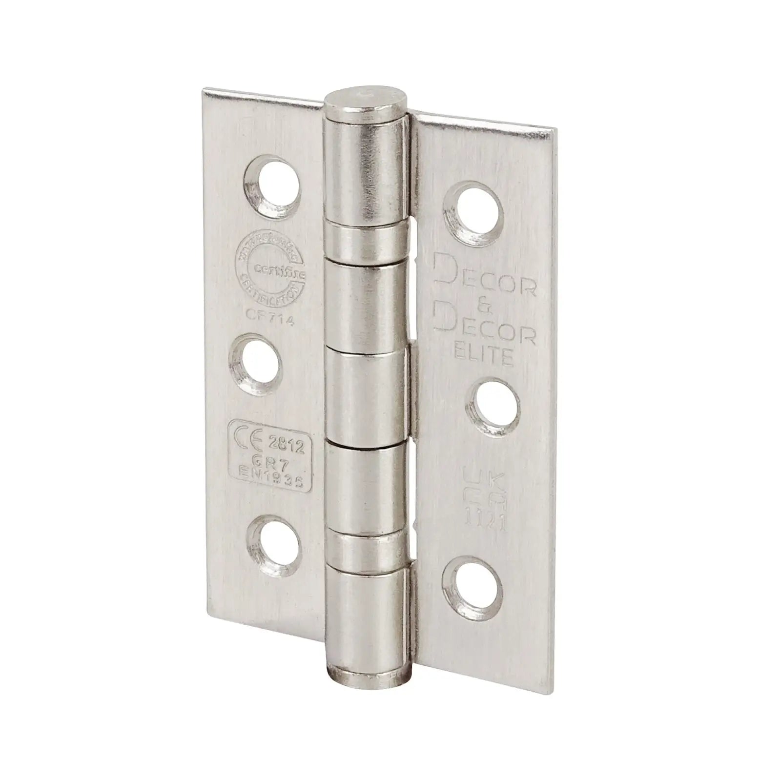 Ball Bearing Fire Rated Door Hinges - 76mm - Pair - Satin Nickel - in - Smooth & Silent