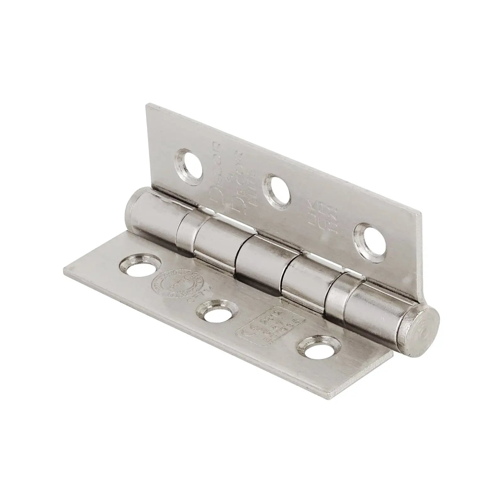 Ball Bearing Fire Rated Door Hinges - 76mm - Pair - Satin Nickel - in - Smooth & Silent