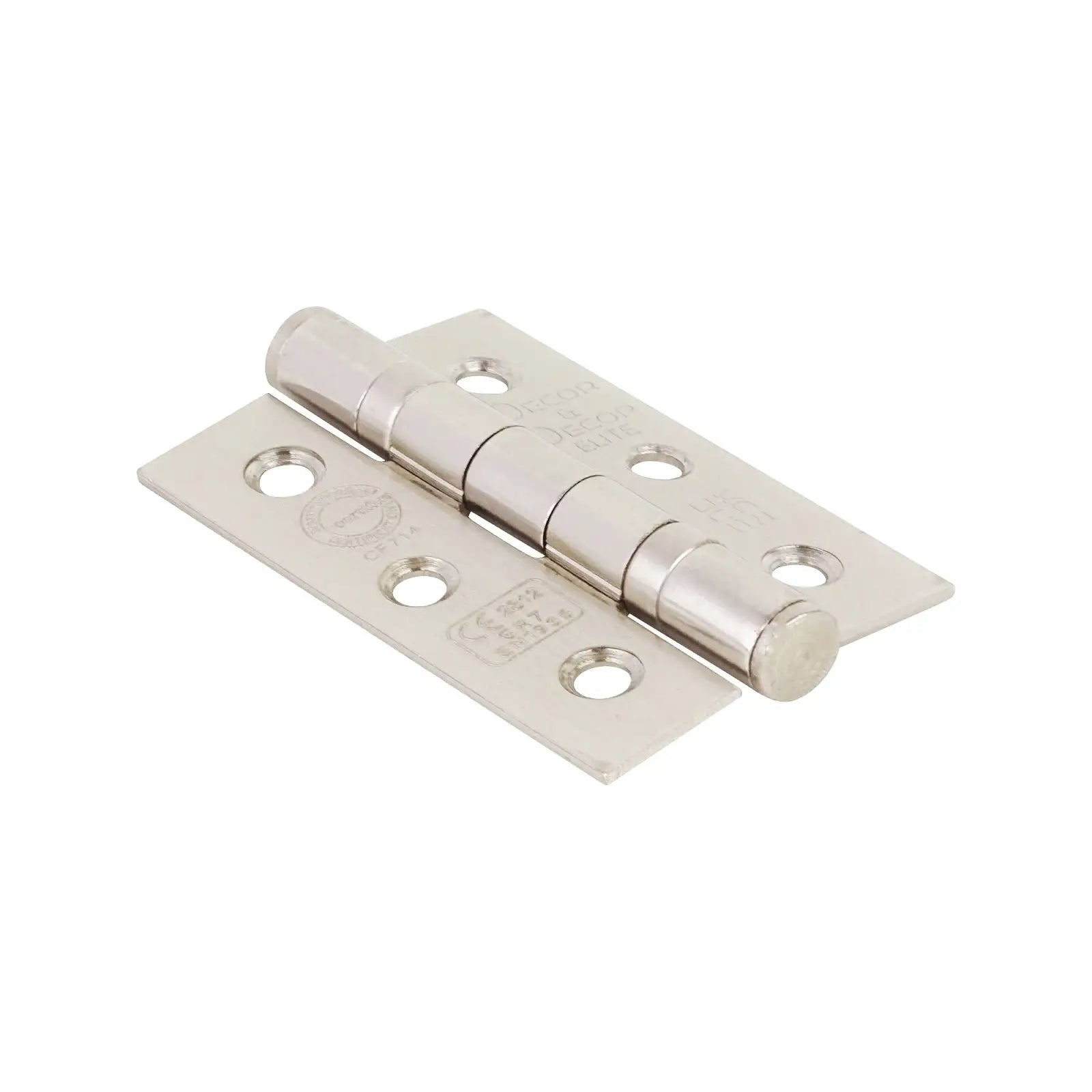 Ball Bearing Fire Rated Door Hinges - 76mm - Pair - Satin Nickel - in - Smooth & Silent