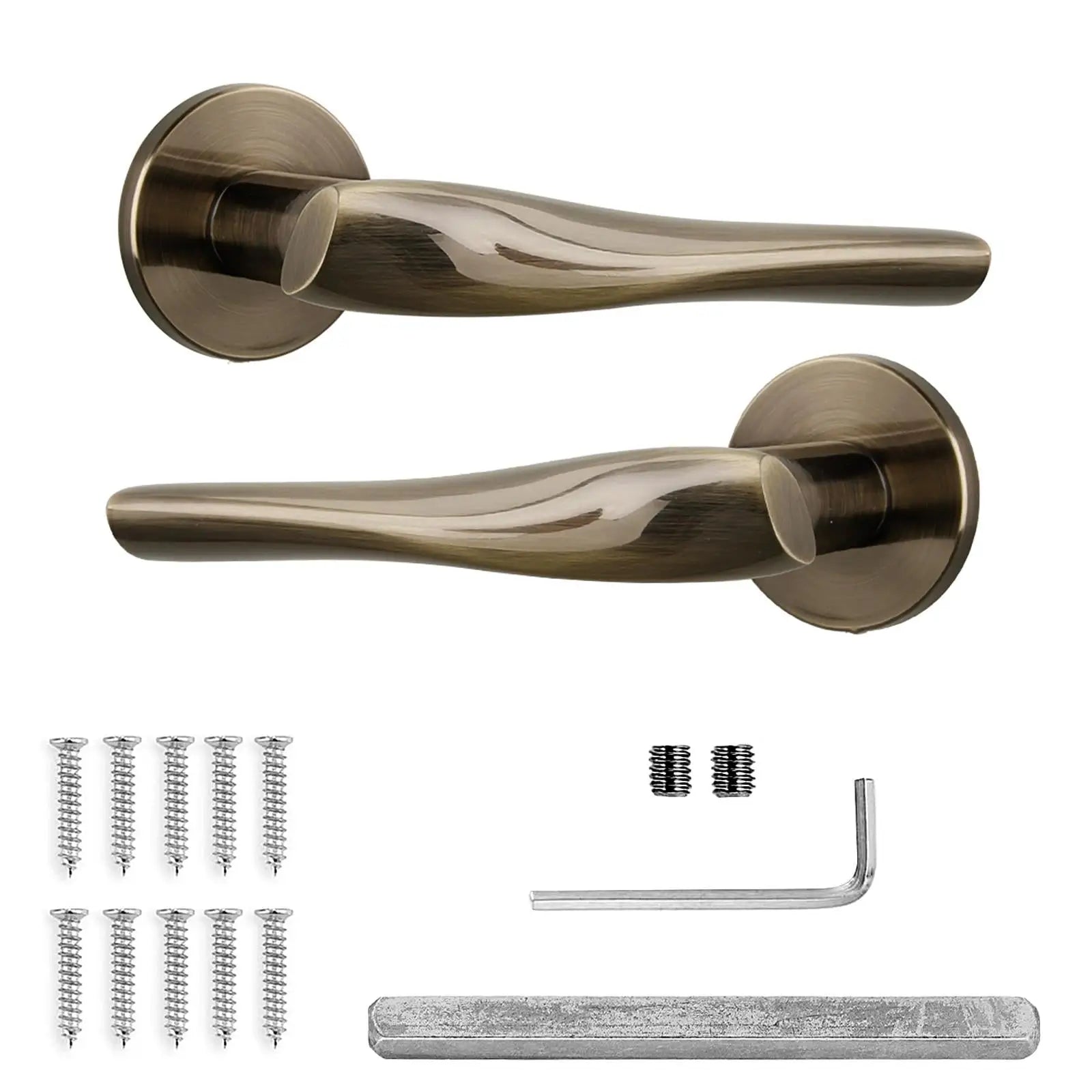 Nanda Internal Door Handles - Antique Brass - – Buy Online