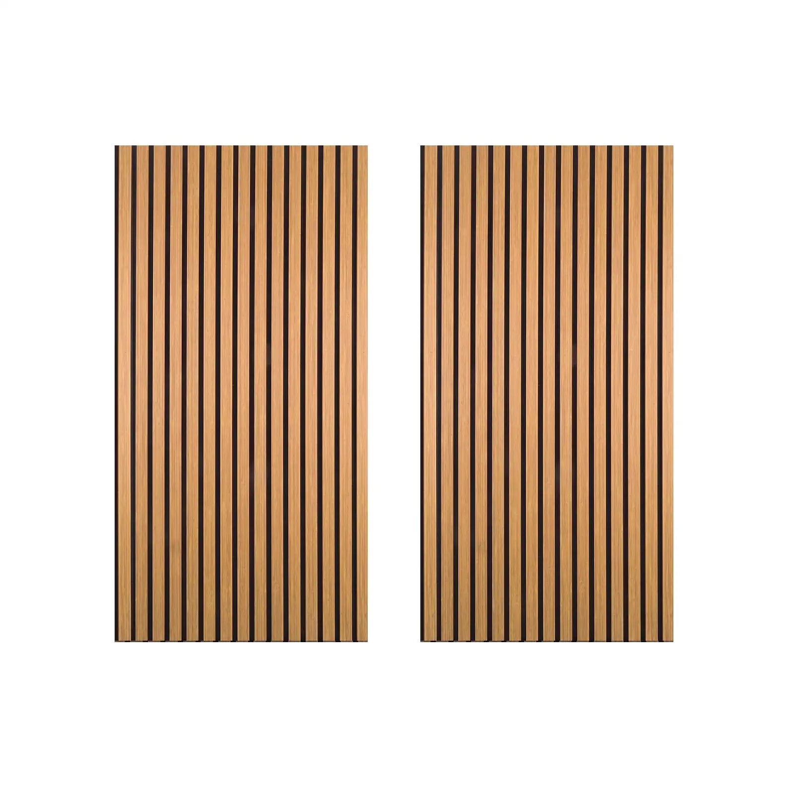 Two Acoustic Slat Wood Wall Panels in Oak from the 1200 - 2 Pack collection