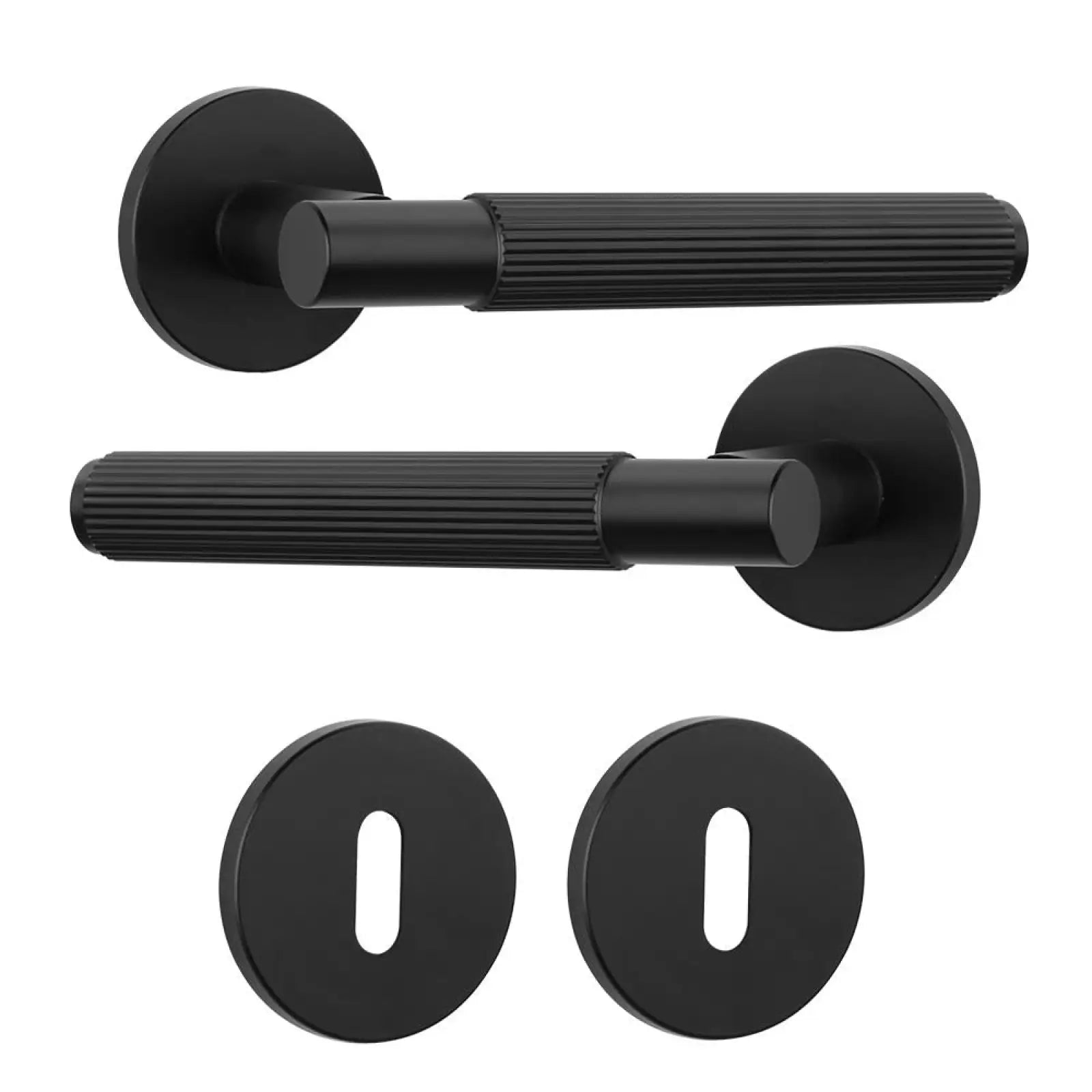 Hera Matt Black Privacy Door Handles - Sash Lock Kit Set