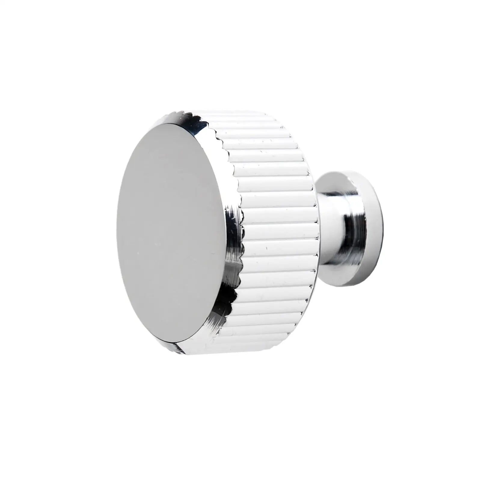 Sienna - Lines Knurled Round Cabinet Knob - Polished Chrome