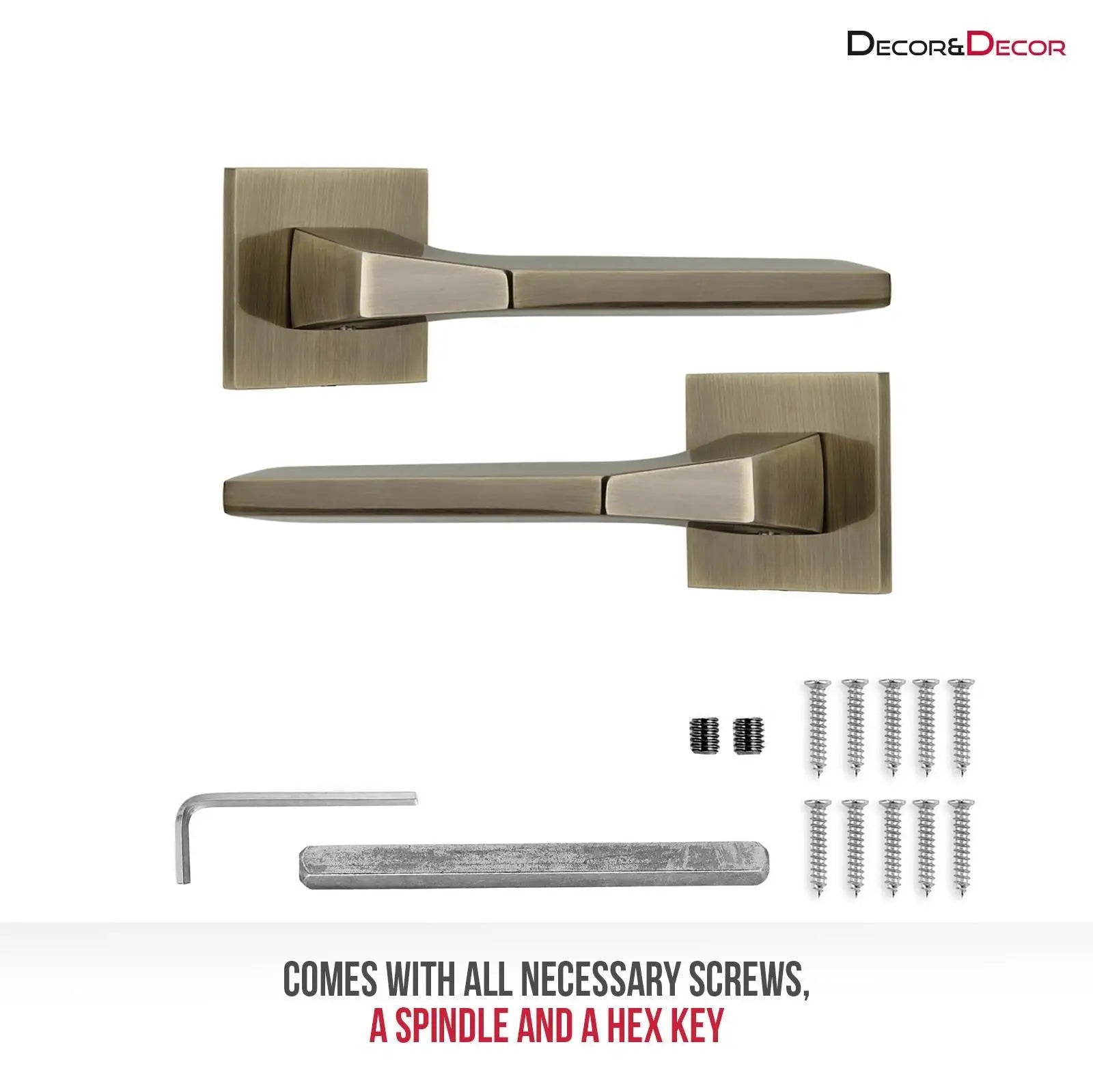 Penta Antique Brass Bathroom Door Handles - Bathroom Kit